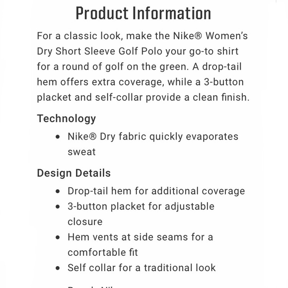 NIKE GOLF Women’s Blue Short Sleeve Polo Shirt - Picture 2 of 4